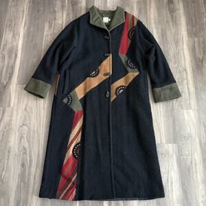 Vintage Wraps Canvasbacks Long Coat Duster Jacket Women's Size M Patchwork